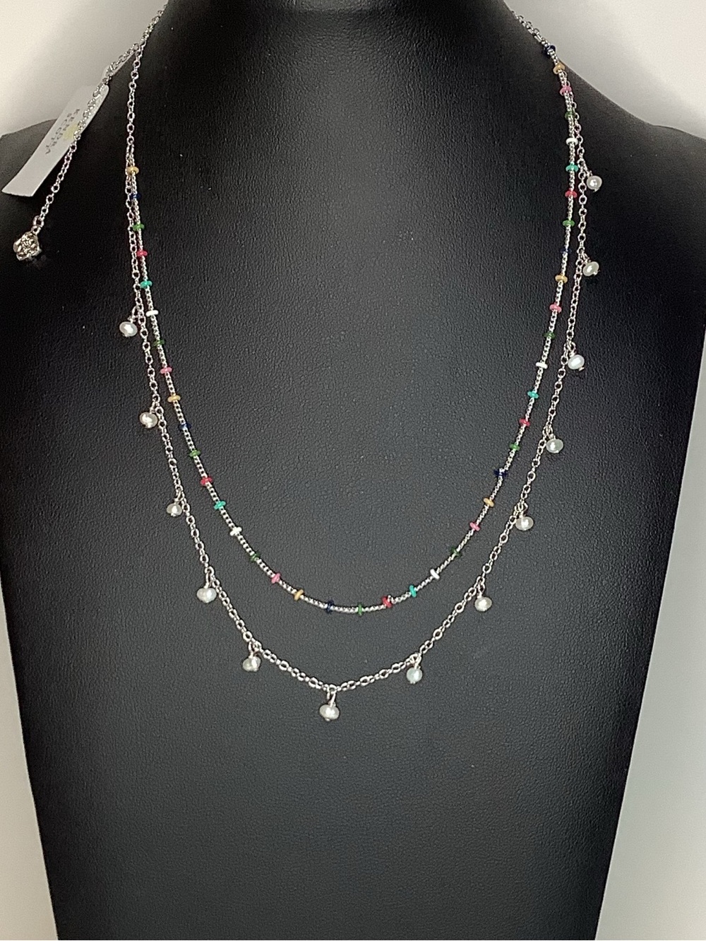Kendra Scott Eve Silver Multi Strand Necklace In Multi Mix New